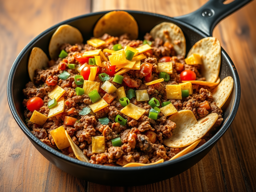 Easy One-Pan Beef Taco Skillet Dinner