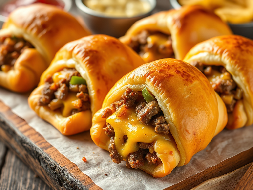 Quick & Easy 15-Minute Philly Cheesesteak Crescent Rolls