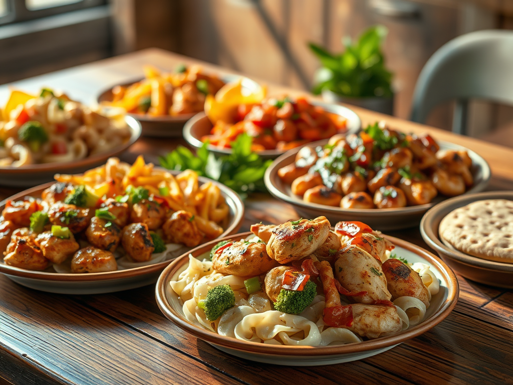Pictures of various chicken and turkey dishes to try.