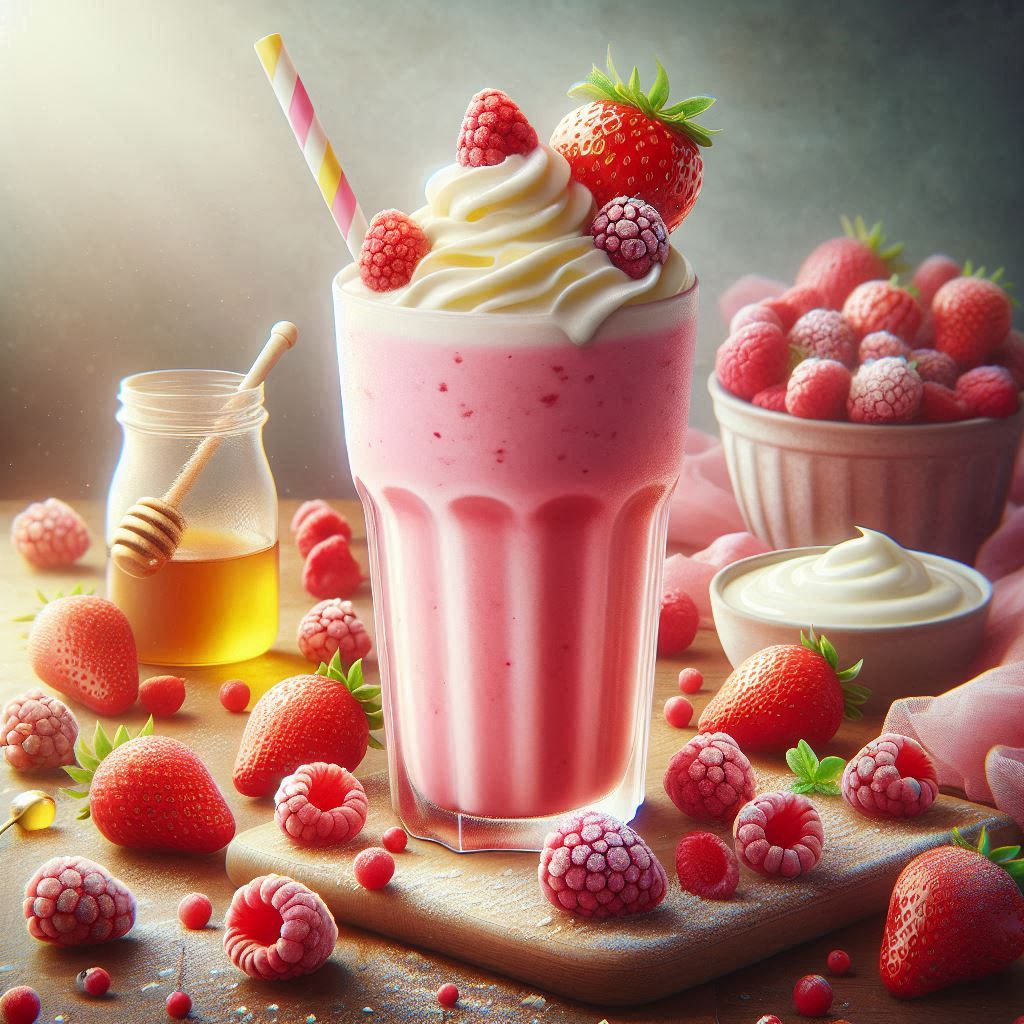 Delicious Strawberry Raspberry Milkshake
