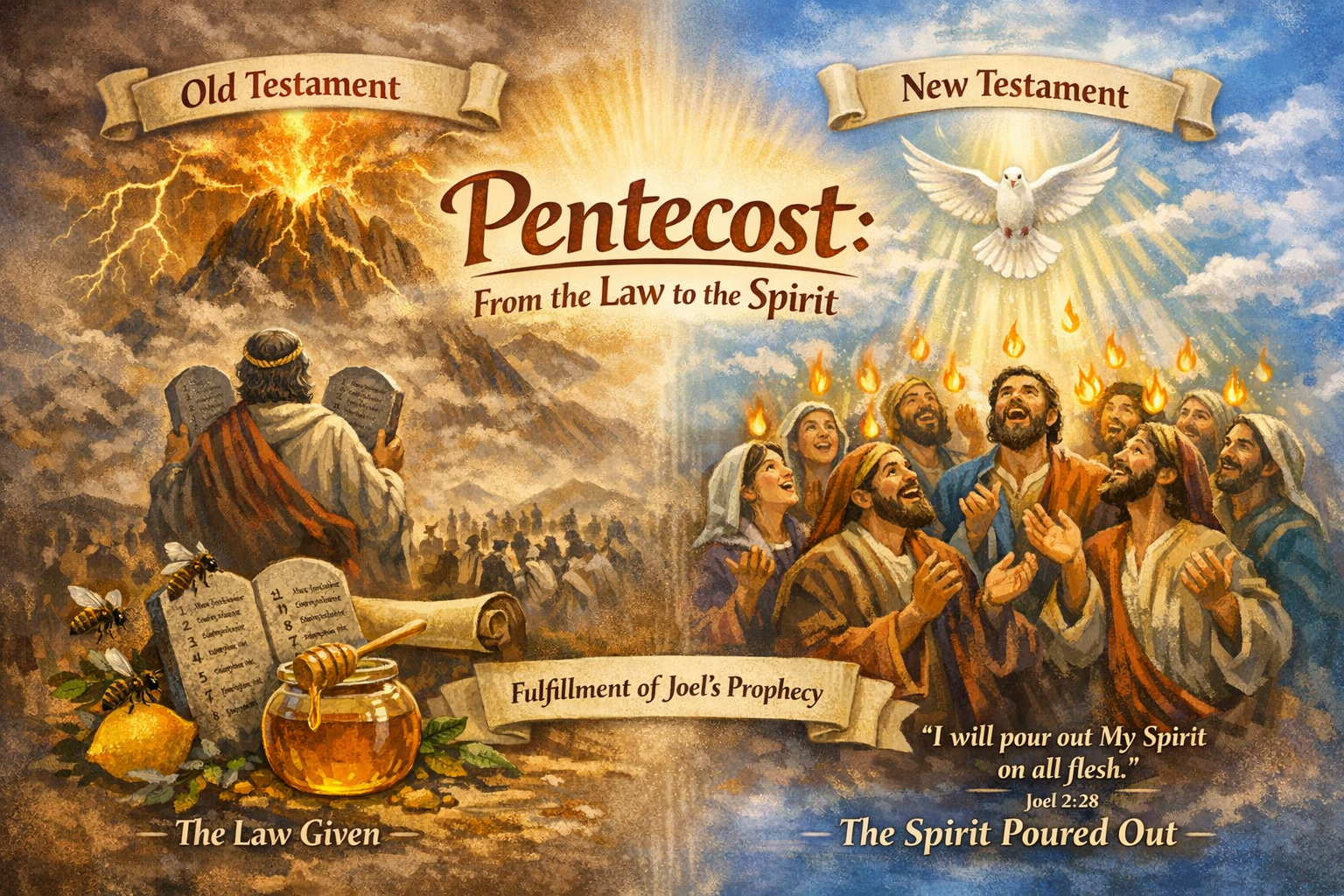 🔥 Pentecost in the Old Testament → Pentecost in the New Testament