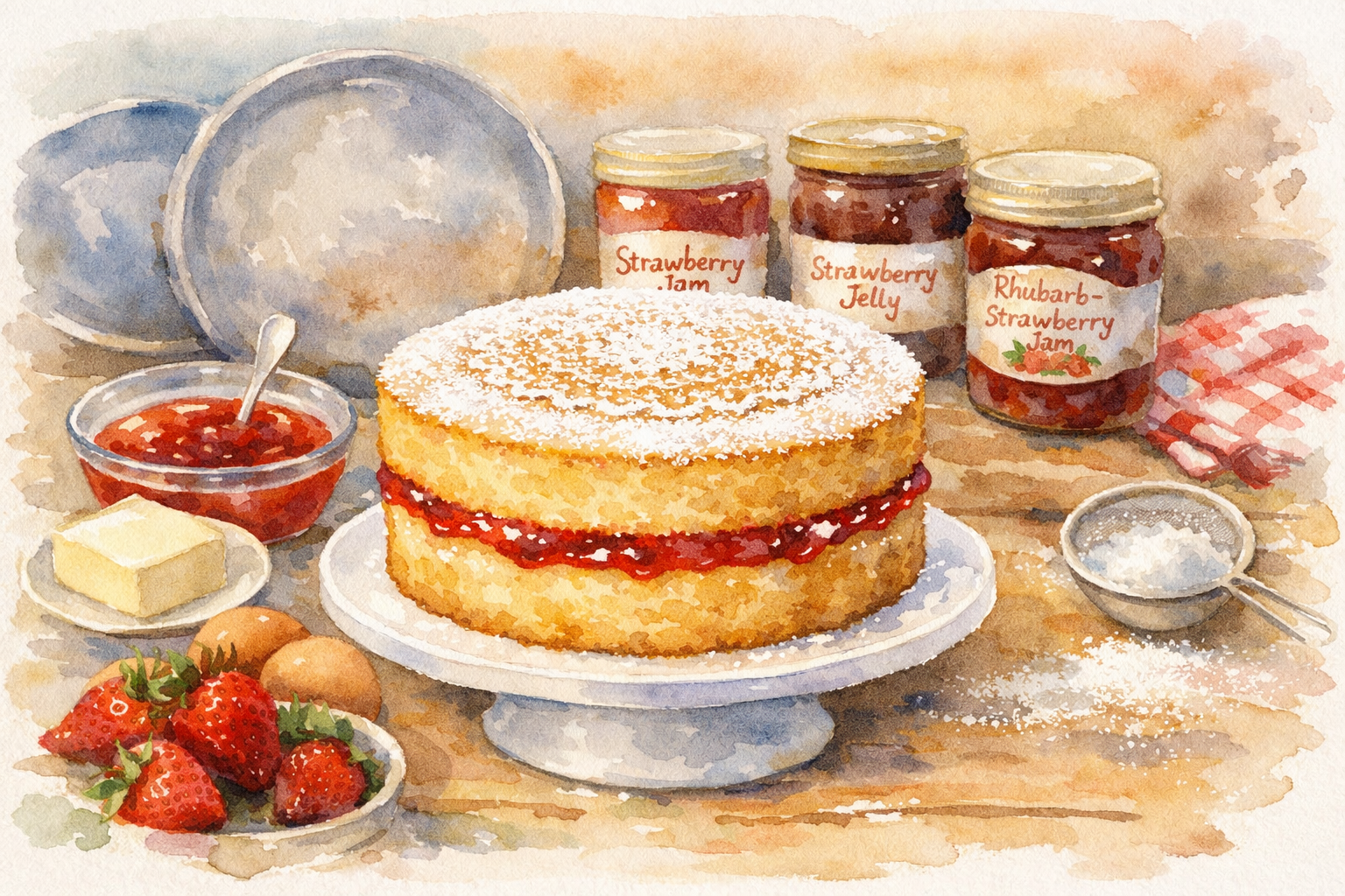Strawberry Jam Sandwich Cake