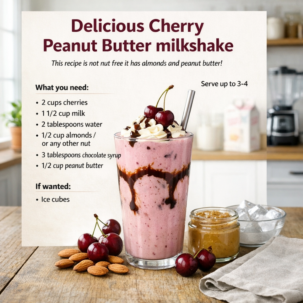 🍒Delicious Cherry Peanut Butter Milkshake