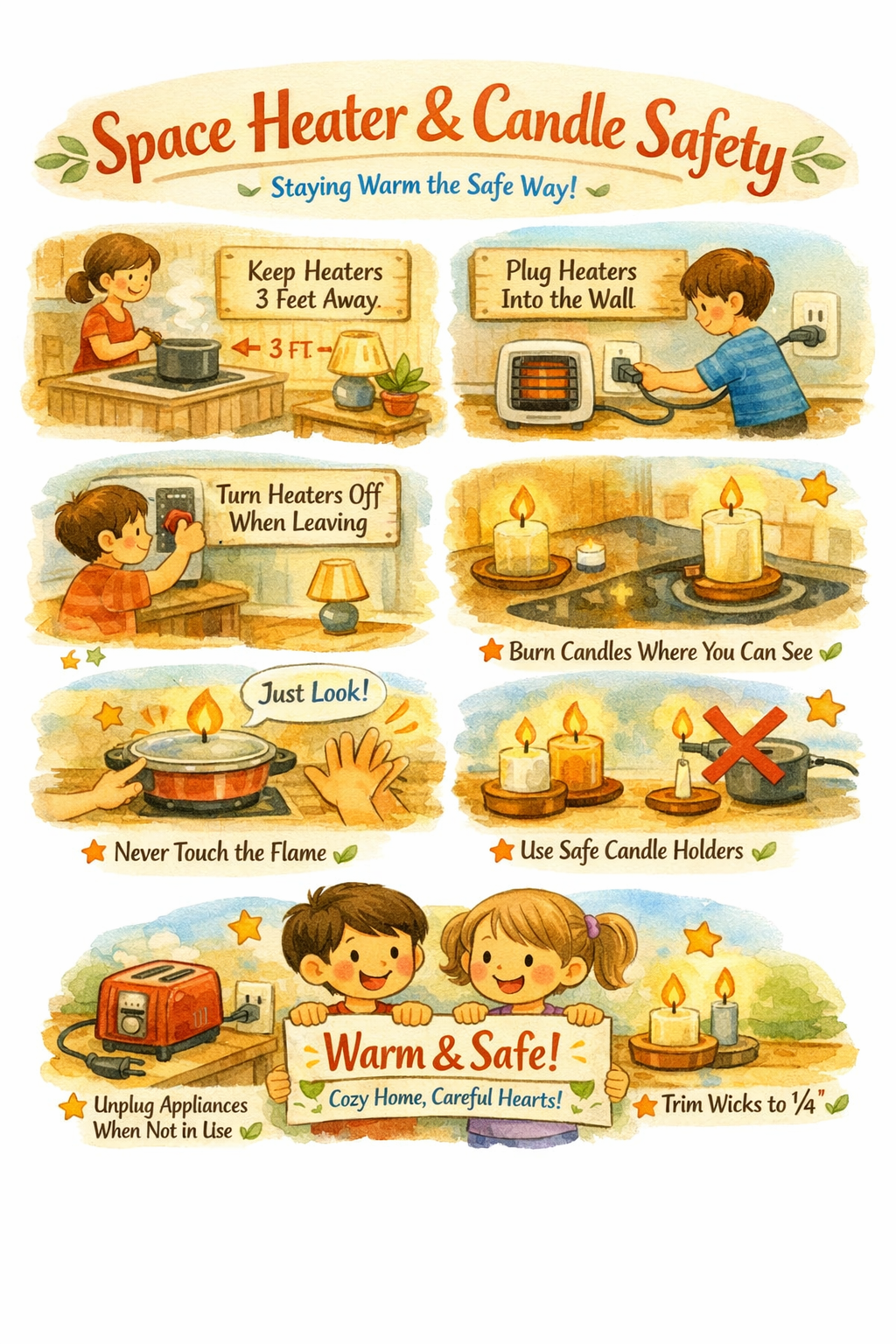 🕯️ Space Heater & Candle Safety