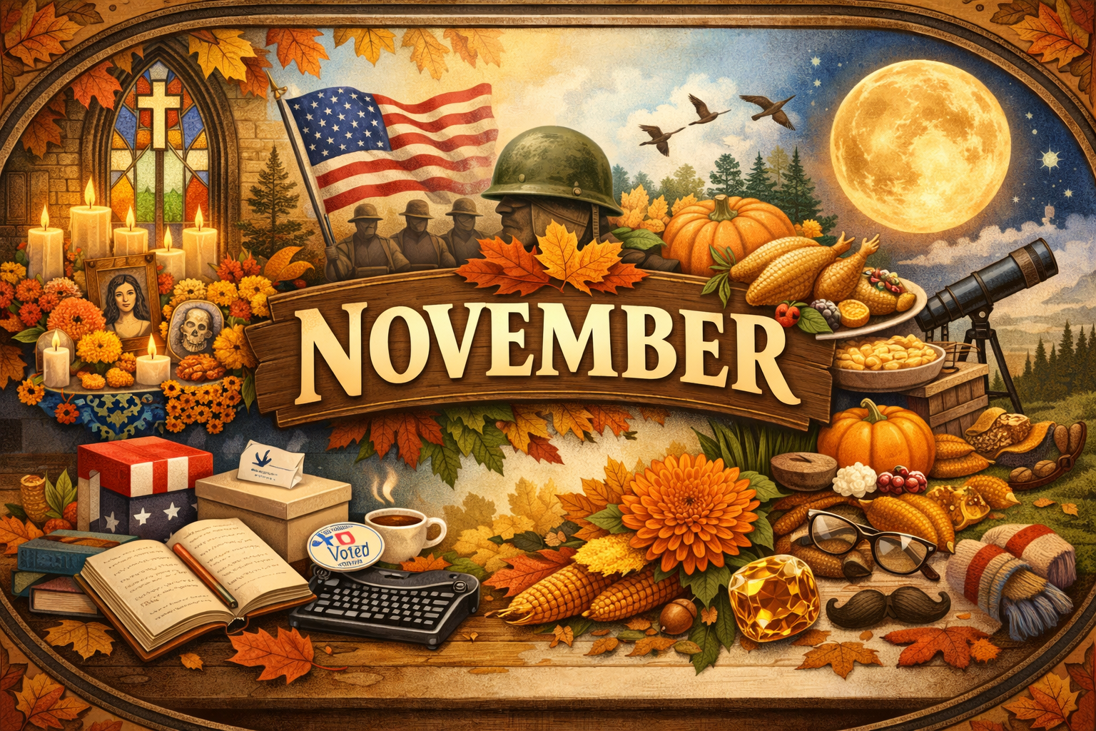 🍁 November: A Month of Gratitude, Remembrance, and Turning Seasons