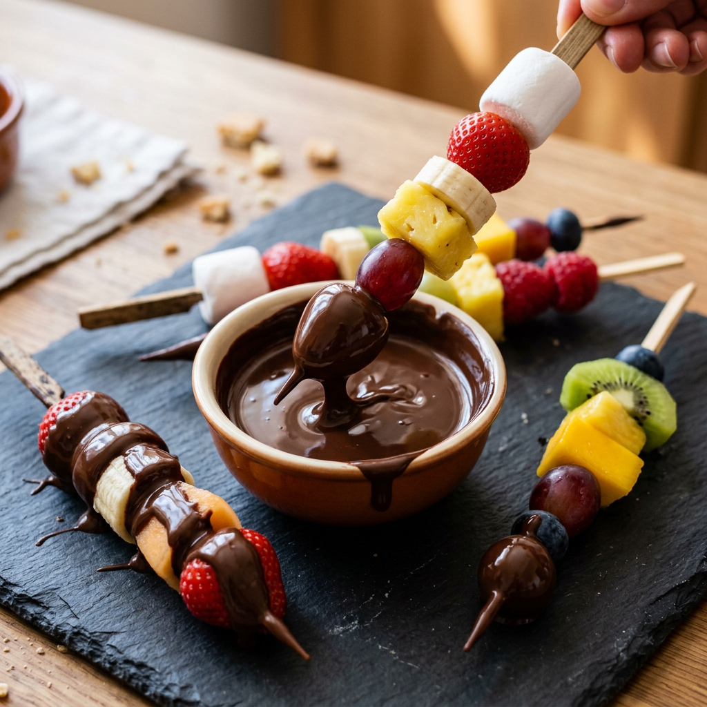 Fruit Kebabs with Chocolate: A Healthy Treat