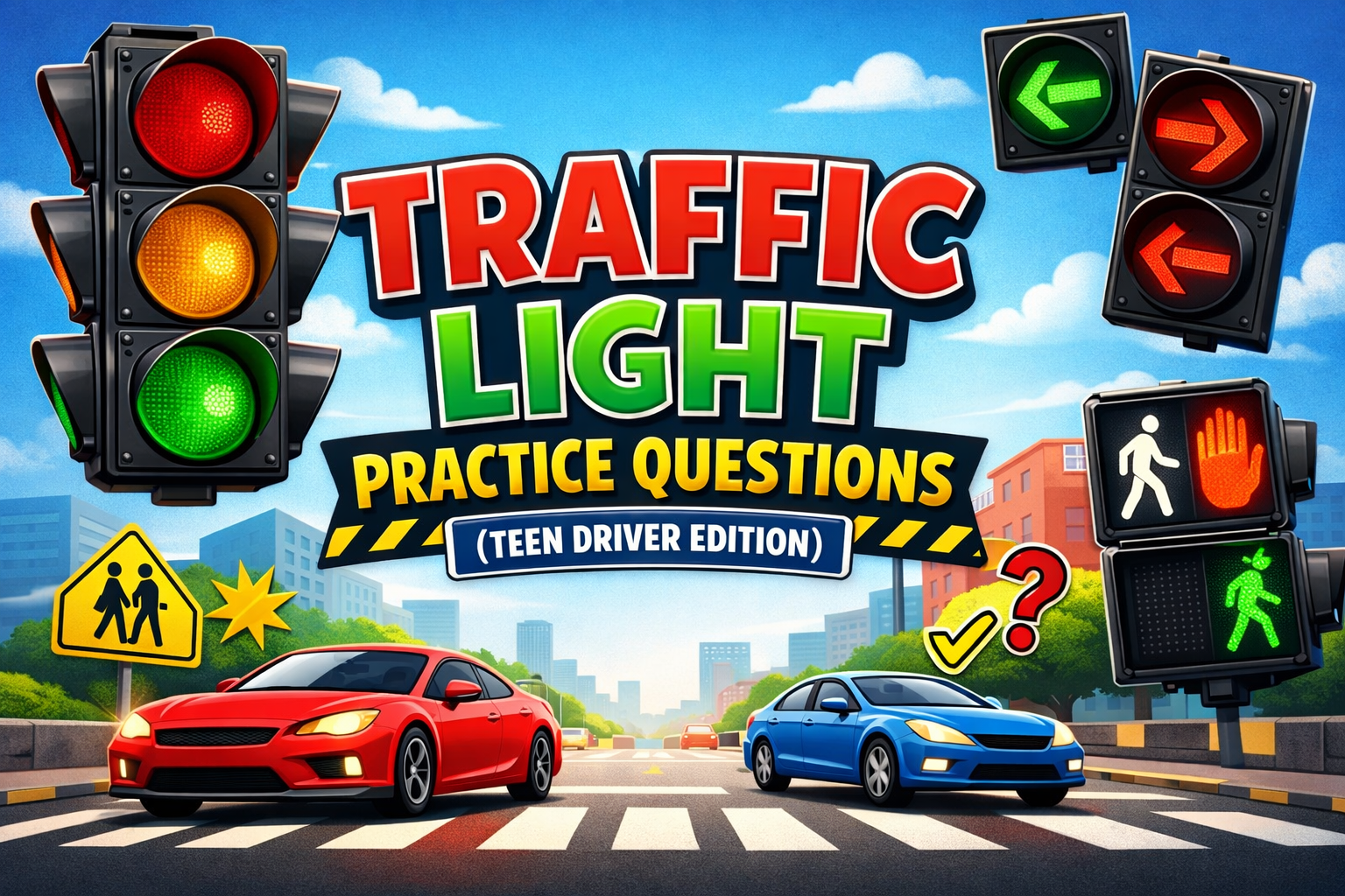 🚦 Traffic Light Practice Questions (Teen Driver Edition)
