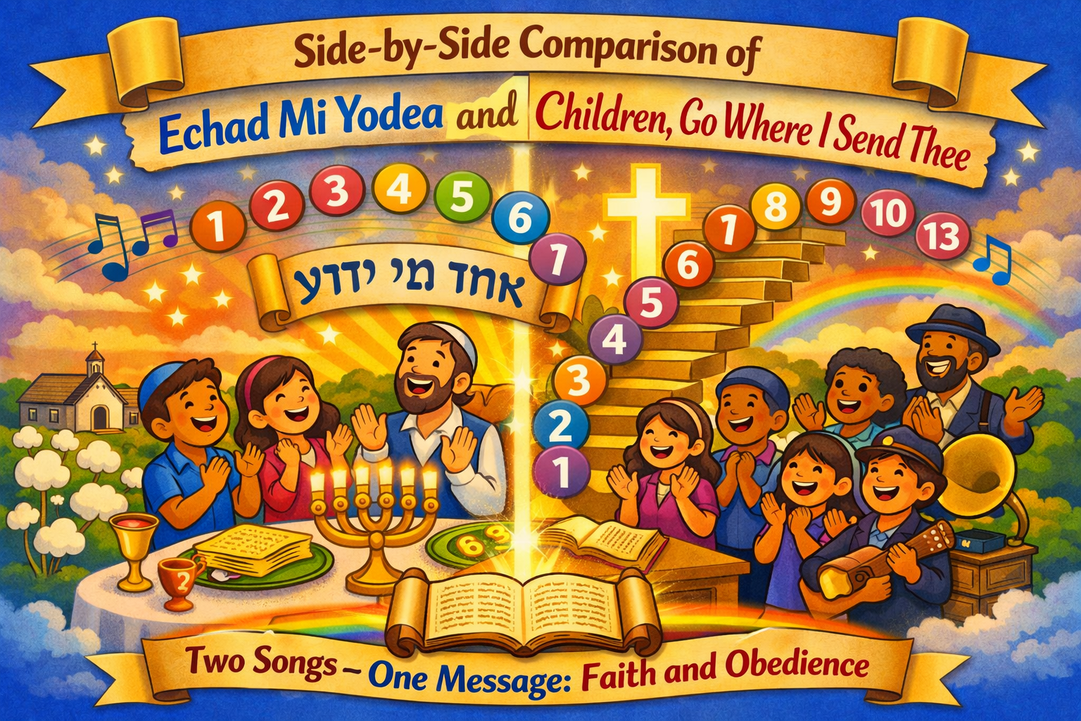 🌟 Side‑by‑Side Comparison of Echad Mi Yodea and Children, Go Where I Send Thee