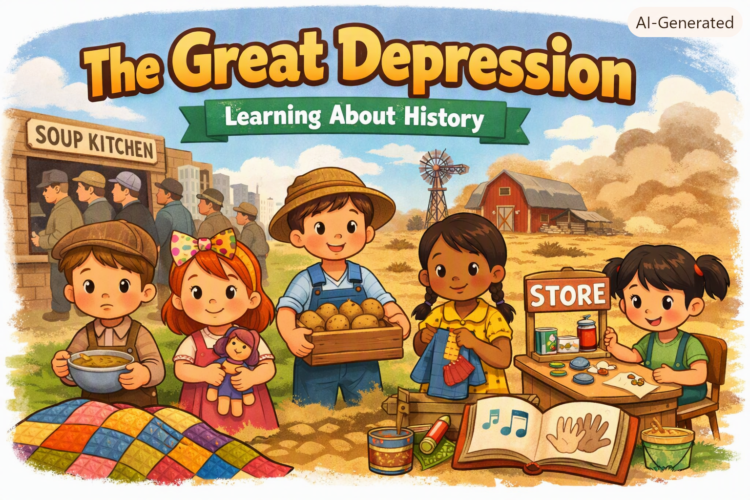 🎨 Engaging Activities for Kids: Learning about the Great Depression