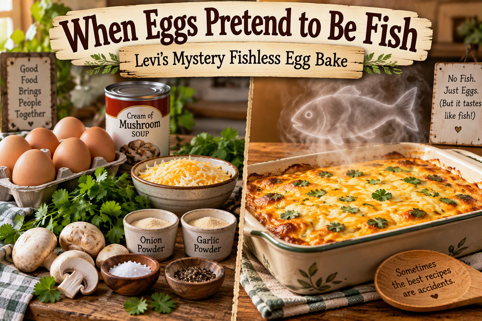 Levi’s Mystery Fishless Egg Bake